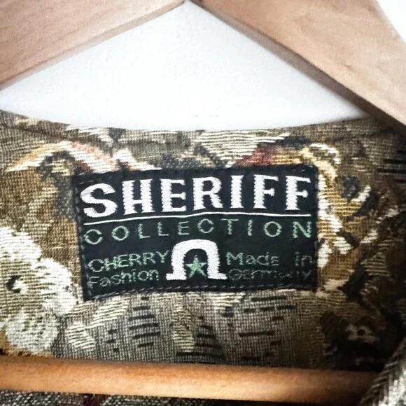 Vintage Sheriff Collection Couch Floral Tapestry Print Cropped Fitted Jacket S - Picture 4 of 6